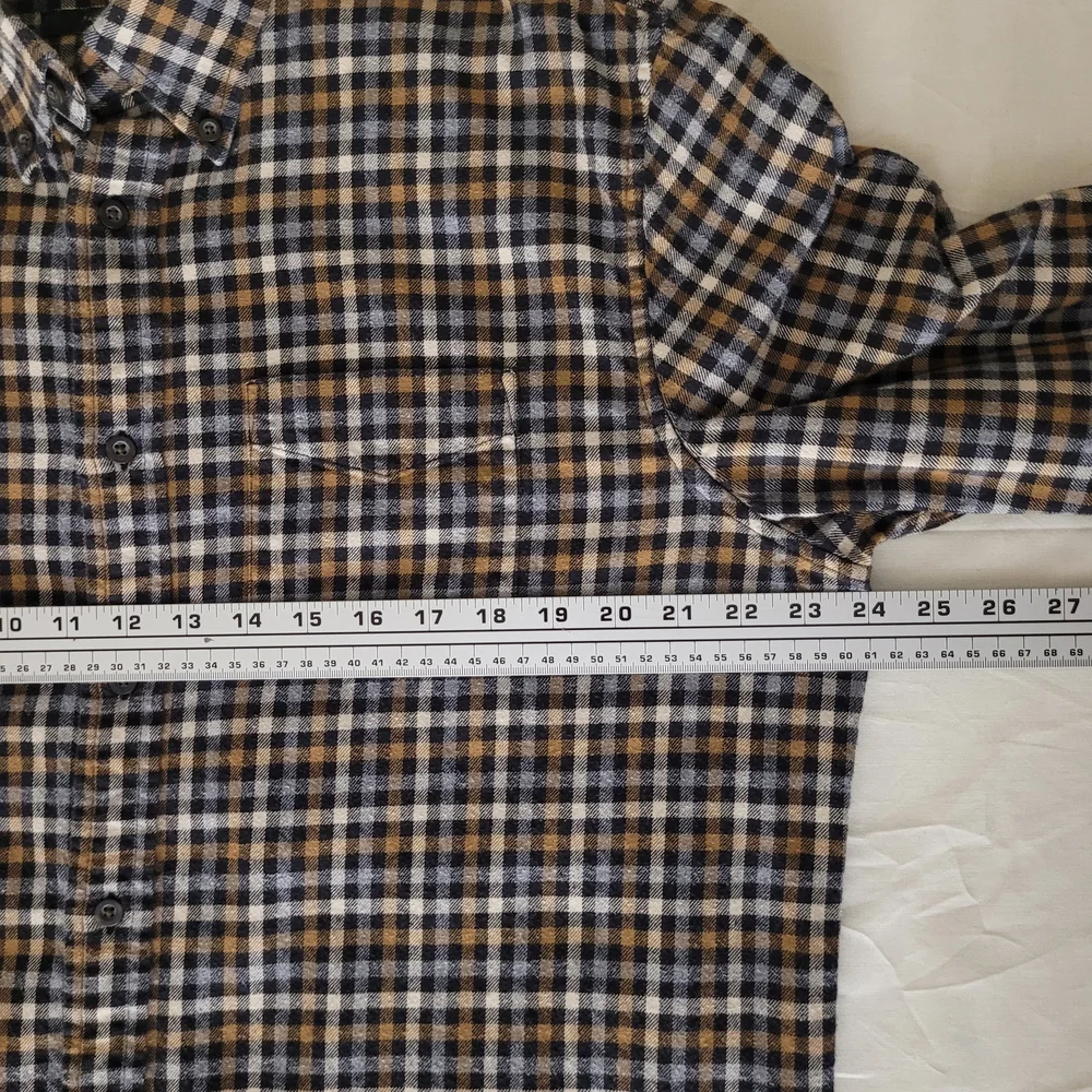 Banana‎ Republic Mens L Gingham Organic Cotton Flannel Shirt Check Sustainable